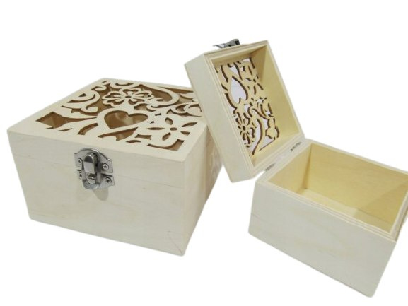 Szkatułka Pudełko Do Zdobienia Przechowywania 2 Sztuki Drewniane