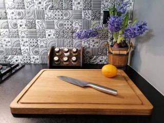 DESKA KUCHENNA DUŻA DĘBOWA ELEGANCKA DECHA 47X35 dąb