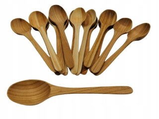 Mała Łyżeczka Drewniana z Czereśni Łyżeczki 6szt Sztućce Drewniane