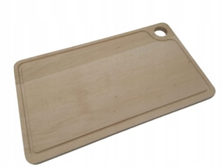 Drewniana Deska do Krojenia z Rowkiem – Buk, 42x24,5 cm, Polski Producent