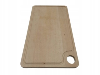 Drewniana Deska do Krojenia z Rowkiem – Buk, 42x24,5 cm, Polski Producent