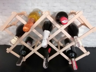 Drewniany Stojak na Butelki Wina Piwa Regał