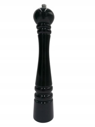 Młynek Do Pieprzu i Soli Ręczny Duży Drewniany Młynek Czarny Połysk 32cm