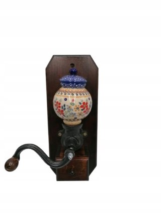 Młynek Kawy Ręczny Wiszący Drewniany Porcelanowy