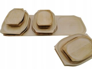 Drewniane Talerze Duży Zestaw Biesiadny Na Grilla