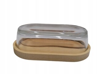 Szklana Maselniczka z Drewnianą Pokrywą i Nożykiem