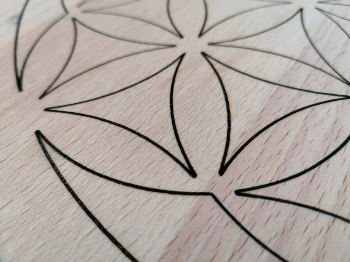 Drewniana Deska Obrotowa 40 cm Mandala Kwiat Życia
