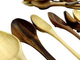 Drewniana Łyżeczka Deserowa Sztućce Orzechowe Zastawa Stołowa Zestaw 6szt