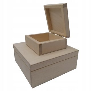 Pudełko Drewniane Naturalne Surowe Craft Zestaw Drewnianych Pudełeczek