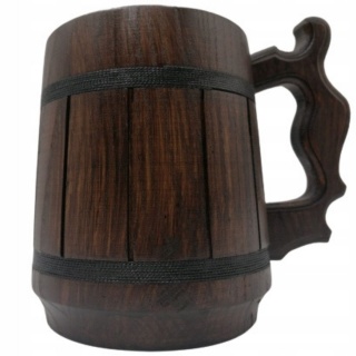 Kufel Do Piwa Kufle Drewniane Dębowe z Wkładem Na Piwo Na Prezent