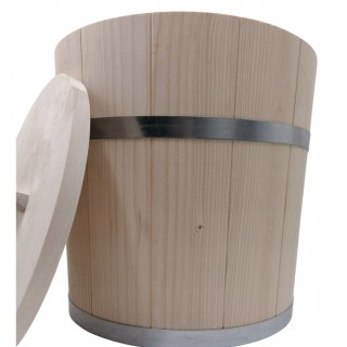 Beczka 10l Drewniana z Pokrywą do Kiszenia Kapusty i Ogórków | Wiadro