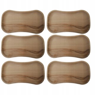Zestaw Talerzy Drewnianych Biesiadnych Korytka Drewniane 6szt