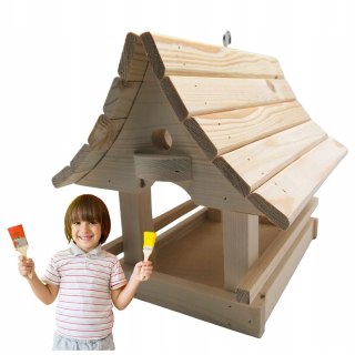 Karmnik Dla Ptaków Wiszący Drewniany Do Malowania