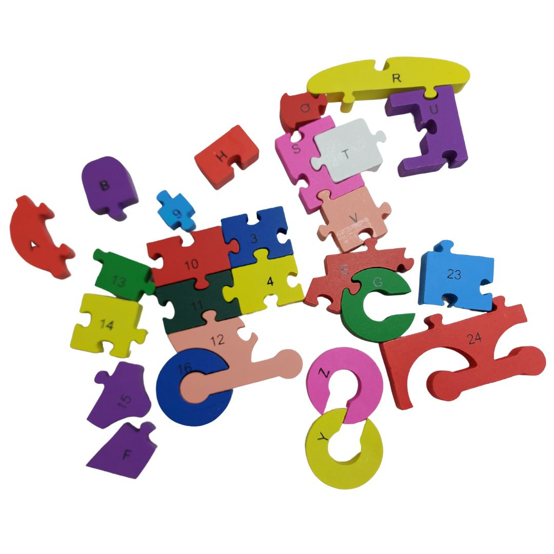 Klocki 3D Drewniane Dla Dzieci Puzzle Litery Cyfry