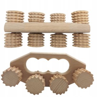 Drewniany Masażer Do Rąk Ciała - Ręczny Roller Z Wałkami Masującym