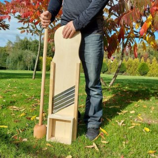 Szatkownica do Kapusty Bardzo Duża - Ostre 4 Ostrza, Szufladka, Bukowe Drewno