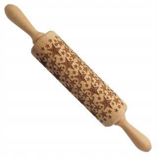 Wałek Świąteczny Wzór Gwiazdki Drewniane Wałki Do Ciasteczek Pierników