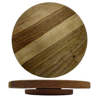 Deska Obrotowa z Drewna Orzechowego – Naturalna Patera na Przekąski i Pizze