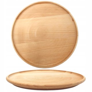 Drewniane Talerze do Jedzenia - Zestaw 2 szt. | Średnica 23 cm | Drewno Bukowe
