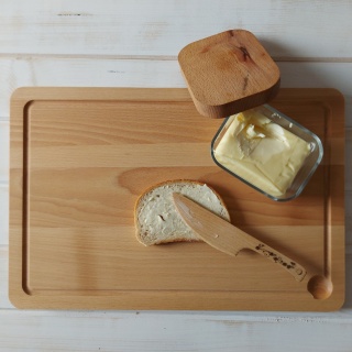 Duża Deska do Krojenia z Buku z Rowkiem 45 cm – Polski Producent