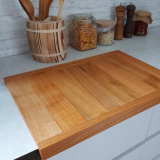 Duża Drewniana Deska do Krojenia, Stolnica z Blokadą – 50x35 cm, Czereśnia