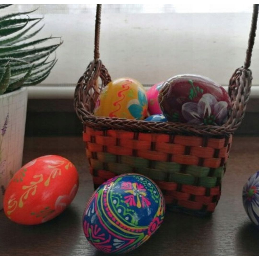 Pisanki Drewniane Wielkanocne Jajka Malowane 10szt Zawieszka w Prezencie