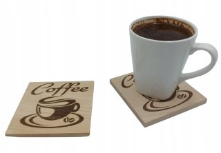 Podkładki Pod Kubek Zestaw 4x Podstawka Drewniana