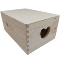 Pudełko Drewniane Decoupage Zamykana Skrzynia z Sercem Eko