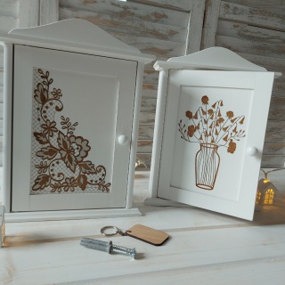 Szafka Na Klucze Drewniana Biała Prowansalska Eko