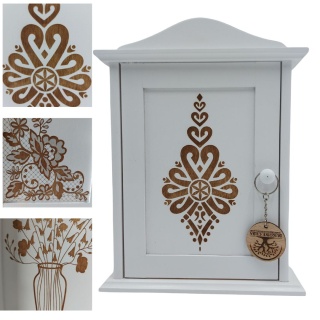 Szafka Na Klucze Drewniana Biała Prowansalska Eko