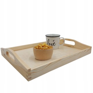 Taca Drewniana Kelnerska do Serwowania 40×30 cm – lakierowana, polska