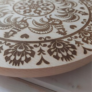 Deska Obrotowa Do Serwowania Przekąsek Talerz Drewniany Folk 30cm