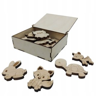 Zabawki Edukacyjne Dla Dzieci 16szt Drewniane Zwierzątka Do Malowania Nauki