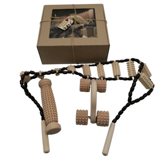 Prezent Dla Dziadka Babci Masażery Drewniane w Pudełku Zestaw Masażerów