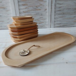 Zestaw Talerzy Drewnianych z Korytem – Idealny na Grill i Przyjęcia