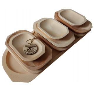 Zestaw Talerzy Drewnianych z Korytem – Idealny na Grill i Przyjęcia