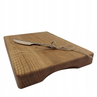 Deska Do Krojenia i Serwowania Dębowy Blok Do Ubijania Gratis Nożyk Folkowy