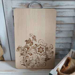 Deska Do Krojenia z Rączką z Grawerem Drewniane Deski Kuchenne Bukowe