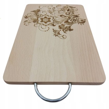 Deska Do Krojenia z Rączką z Grawerem Drewniane Deski Kuchenne Bukowe