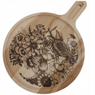 Deska Do Serwowania i Krojenia z Rączką w Kwiaty