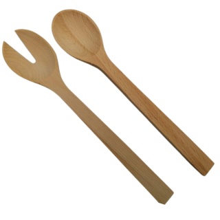 Drewniane Sztućce Do Sałaty Komplet Łyżek Bukowych Drewniana Łyżka 2x