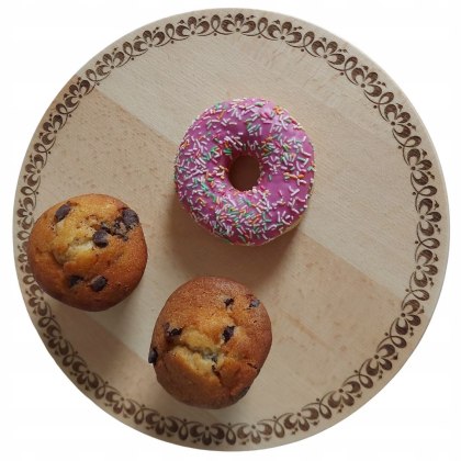 Deska Do Serwowania Drewniany Talerz Przekąsek Pizzy Na Imprezę Patera 35cm