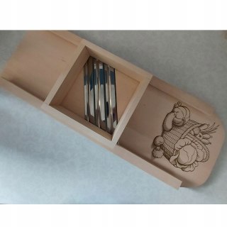 Duża Drewniana Szatkownica do Kapusty i Warzyw z Szufladą 67,5 cm | Bezpieczna | Grawer