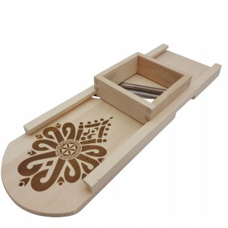 Duża Szatkownica Drewniana Do Kapusty Bezpieczna z Szufladką