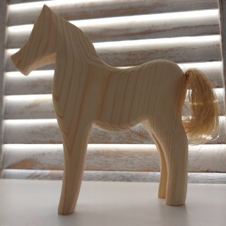 Konik Rzeźbiony Do Malowania Figurka Koń Drewniany