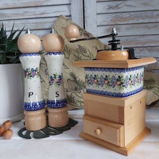 Młynek Do Kawy z Korbką Ceramiczne Młynki Drewniane Ekskluzywny Prezent