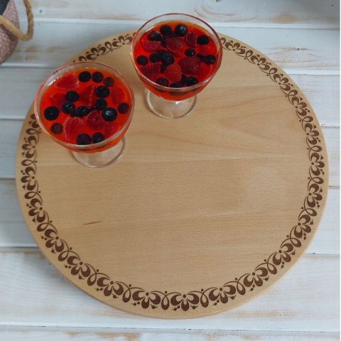 Deska Do Serwowania Obrotowa Drewniany Talerz Przekąsek Patera Na Tort 30cm Deska Do Serwowania Obrotowa Drewniany Talerz Przekąsek Patera Na Tort 30cm