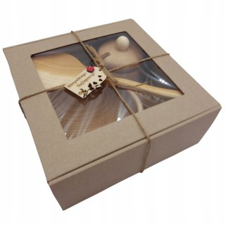 Drewniane Akcesoria Kuchenne - Cukierniczka Miseczka Szczypce | Ekologiczny Prezent