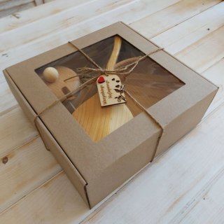 Drewniane Akcesoria Kuchenne - Cukierniczka Miseczka Szczypce | Ekologiczny Prezent