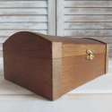 Pudełko Drewniane Brązowa Szkatułka Mini Kuferek Dekoracje Ozdoby z Drewna